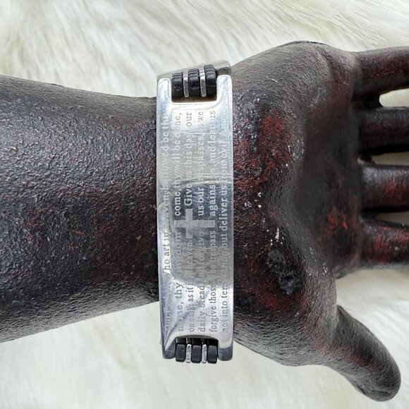 Men's Religious Christian Faith Stainless Steel Bracelet 8" - Picture 6 of 7